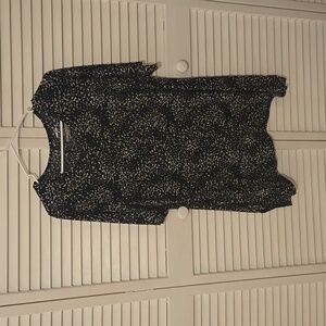 Black Speckled Print Tee